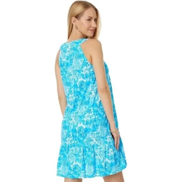 Lilly Pulitzer Lindy Dress Amalfi Blue Sunny State of Mind - Size Small NWOT - Picture 7 of 12